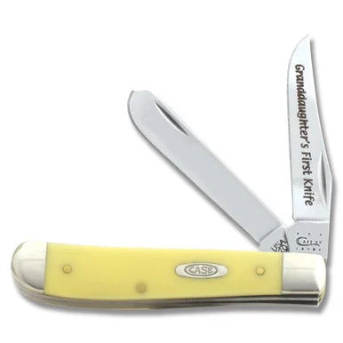 Case XX Granddaughter’s First Knife Smooth Yellow Synthetic Mini Trapper Folding Knife CAGDY