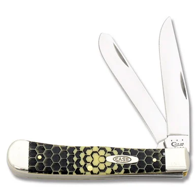 Case XX Honey Comb Smooth Yellow Synthetic Trapper Folding Knife CA80161HC