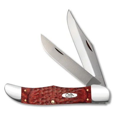 Case XX Jigged Rosewood Two-Blade Folding Hunter with Leather Sheath CA189