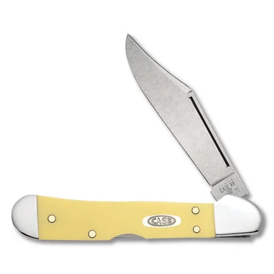 Case XX Mini CopperLock Folding Knife Yellow Synthetic Carbon Steel CA30116
