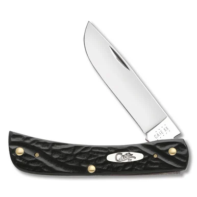 Case XX Rough Black Jigged Synthetic Sod Buster Jr Folding Knife CA18229