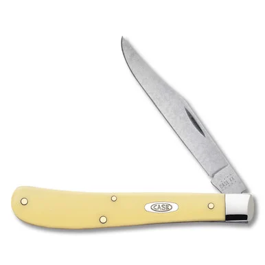 Case Yellow Synthetic Carbon Steel Slimline Trapper Folding Knife CA31