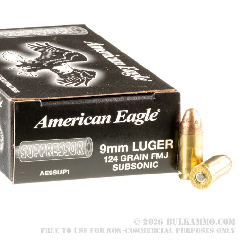 500Rounds of 9mm Ammo by Federal - 124gr FMJ
