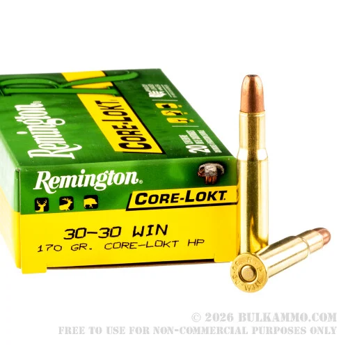 200 Rounds of 30-30 Win Ammo by Remington - 170gr HP