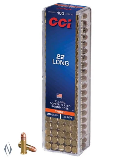 CCI 22 LONG 29GR SOLID HV 100 PK 1215FPS