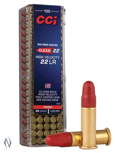CCI 22LR CLEAN-22 RED 40GR HV TARGET LRN 100 PK 1235FPS