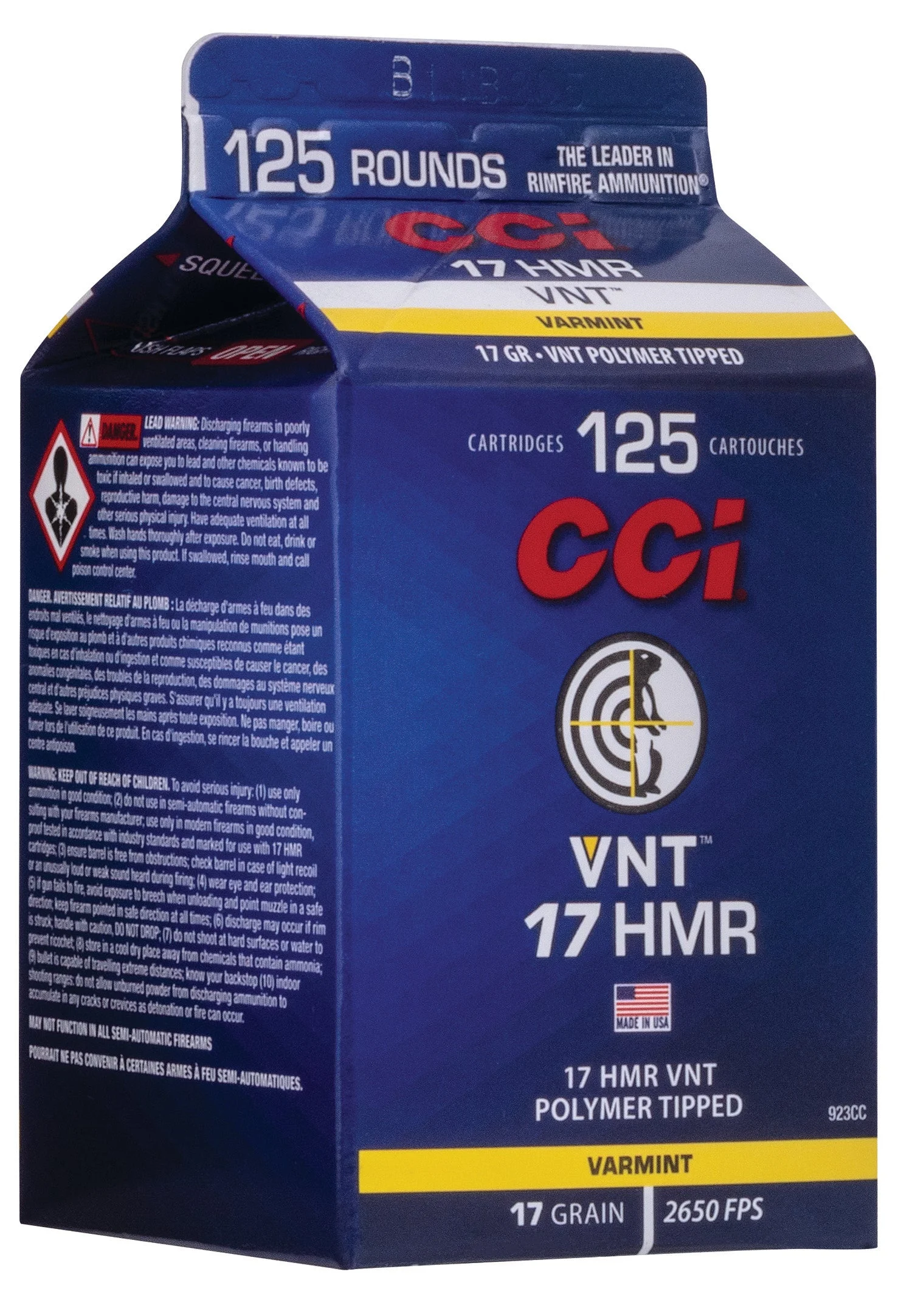 CCI 923CC VNT Varmint Tipped17 Grain .17 HMR