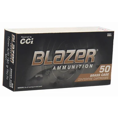 CCI Blazer 10mm Auto Handgun Ammo 50 Round Brass Centerfire180 Grain FMJ 5221