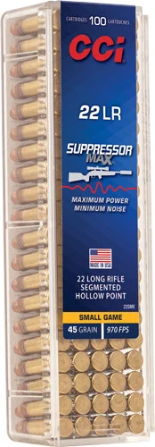 CCI Suppressor Max 22 LR 45gr Segmented Hollow Point 100 Per Box