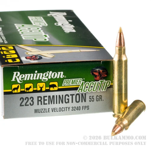 20 Rounds of .223 Ammo by Remington Premier - 55gr AccuTip-V