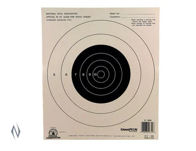 CHAMPION TARGET NRA 25YD PISTOL SLOW FIRE 100 PACK XXXX
