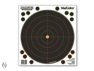 CHAMPION TARGET VISICOLOR ADHESIVE BULLSEYE 8" 5 PACK + PATCHES