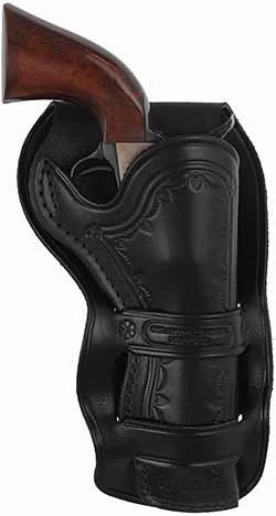 Cheyenne Double Loop Holster,right hand , 4-3/4" barrel, black leather,fits Colt Single Action Army revolvers and others