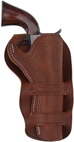 Cheyenne Double Loop Holster,right hand , 4-3/4" barrel, brown leather,fits Colt Single Action Army revolvers and others