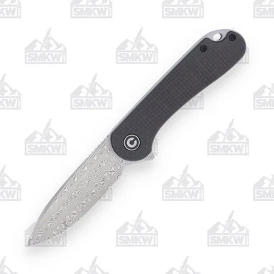 CIVIVI Elementum Folding Knife 2.96 Inch Plain Damascus Drop Point WKCC907DS