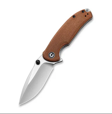 CIVIVI Pintail Brown Micarta 2.98 Inch Plain Satin Drop Point WKCC2020A