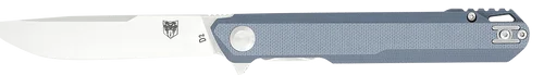 CobraTec Knives Monarch 3.50" Folding Plain Satin D2 Steel Blade, 4.75" Gray G10 Handle