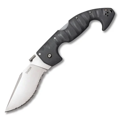 Cold Steel Spartan Folding Knife 4.5 Inch Serrated Satin Clip Point CS21SS