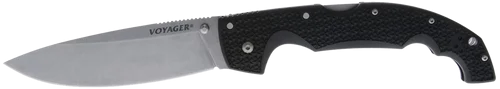 Cold Steel Voyager XL 5.50" Folding Drop Point Plain Stonewashed AUS-10A SS Blade/6.75" Black Textured Griv-Ex Handle Includes Belt Clip