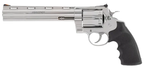 Colt Anaconda, Revolver, Single/Double Action, 45 Long Colt, 8" Barrel, Stainless Steel Finish, Hogue Rubber Grips, 6rd