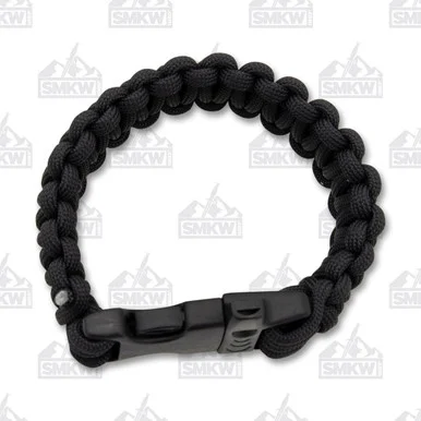 Combat Ready Survival Bracelet Black Paracord 9 Inch CBR361