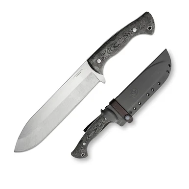 Condor Tool and Knife Balam Knife Fixed Blade Gray Micarta 9in Plain Edge Drop Point CTK62748