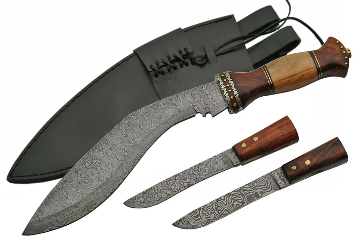 Custom Handmade Damascus Steel Kukri Knife
