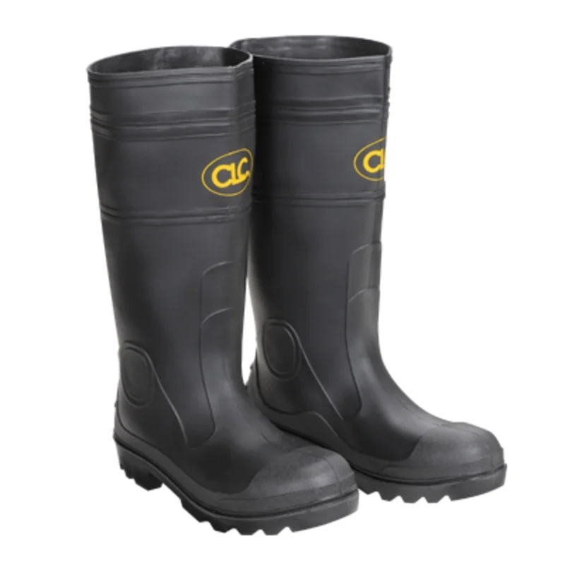 Custom Leathercraft Plain Toe Pvc Rain Boots Black 8