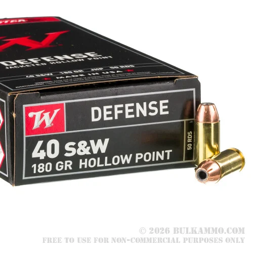 500Rounds of .40 S&W Ammo by Winchester - 180gr JHP