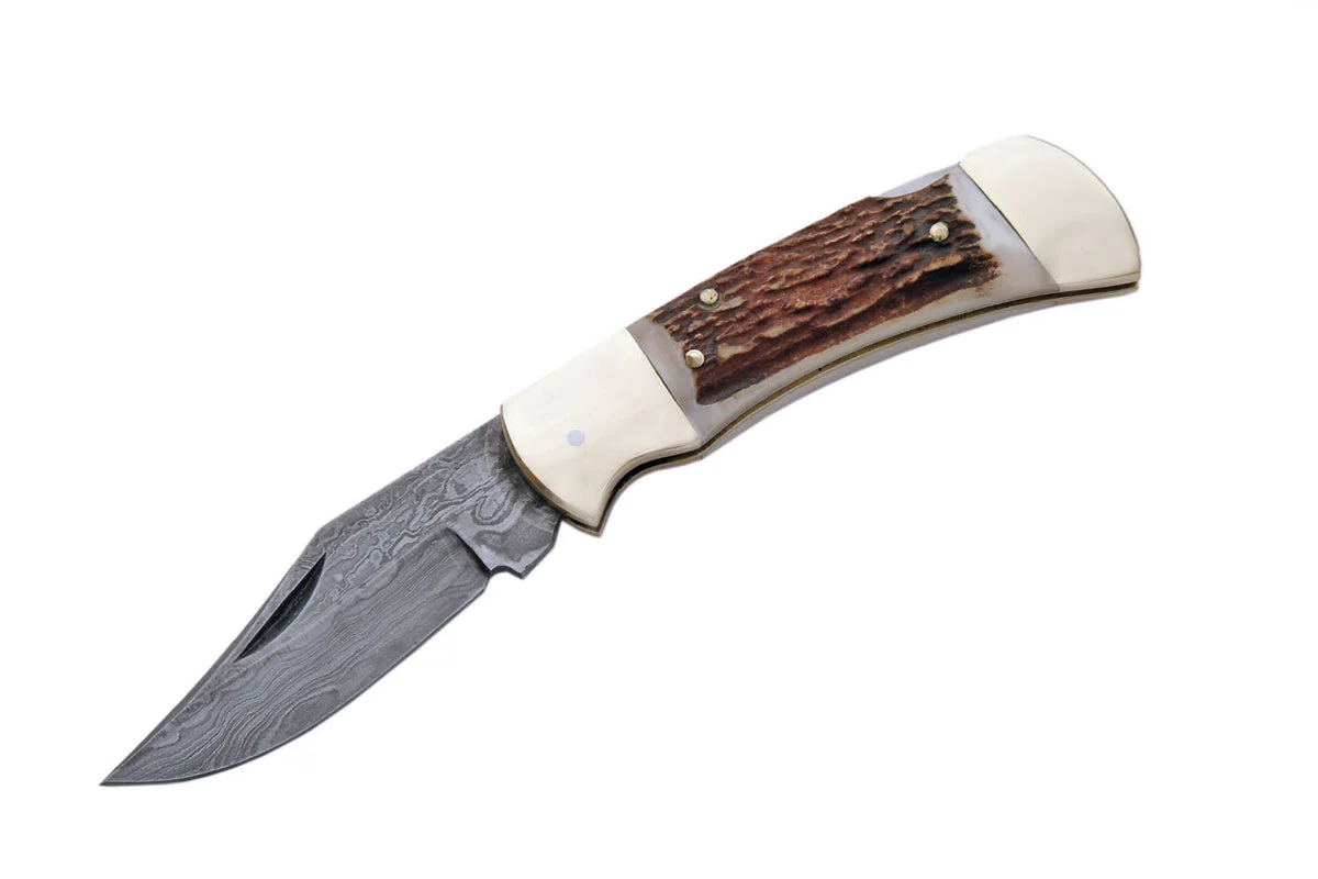 Damascus Steel Folding Knife
