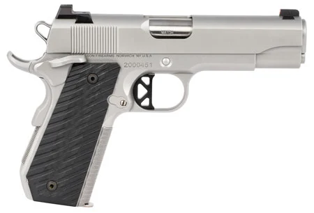 Dan Wesson 01827 V-Bob45 ACP 8+1 4.25″ Match Grade Barrel, Forged Stainless Steel Frame w/Beavertail, Serrated Bead Blasted Stainless Steel Slide, Black G10 Grip