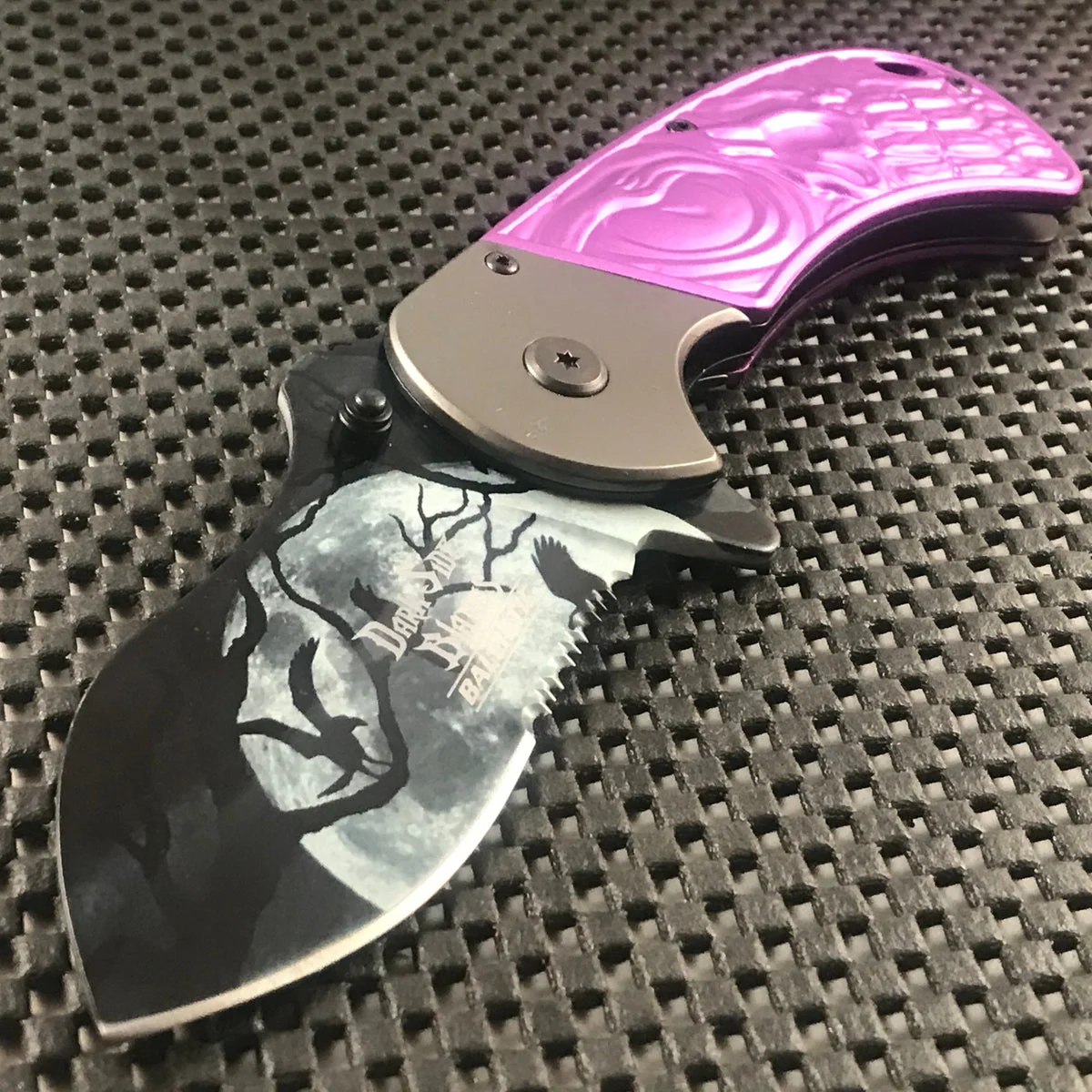 Dark Side Blades Ballistic Purple Flame Dragon Fantasy Knife
