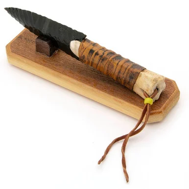 Deer Leg Bone Obsidian Knife