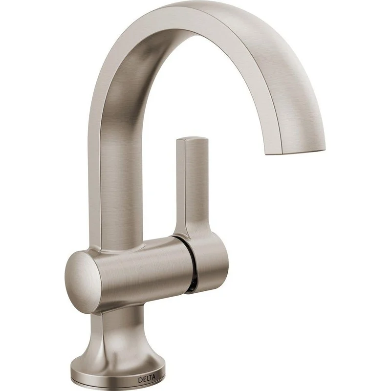 Delta Faucet Albion Single Handle Monoblock Bathroom Sink Faucet in SpotShield Brushed Nickel | Ferguson