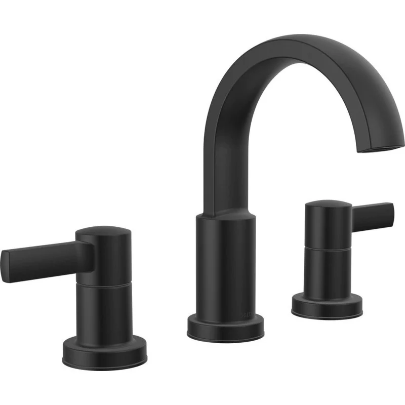Delta Faucet Albion Two Handle Widespread Bathroom Sink Faucet in Matte Black | Ferguson