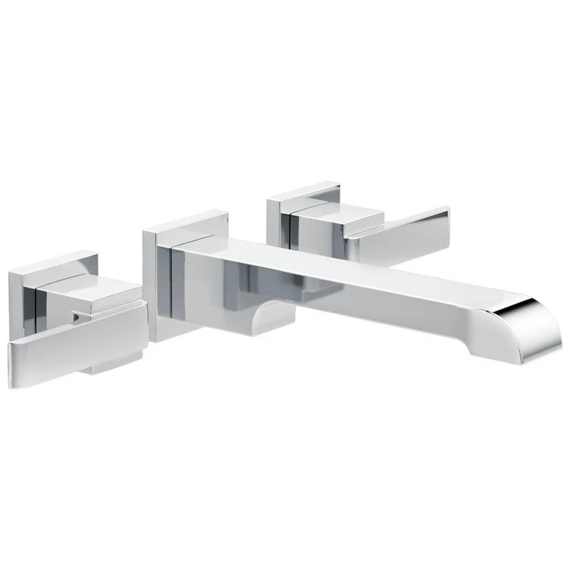 Delta Faucet Ara Two Handle Wall Mount Widespread Bathroom Sink Faucet in Chrome | Ferguson