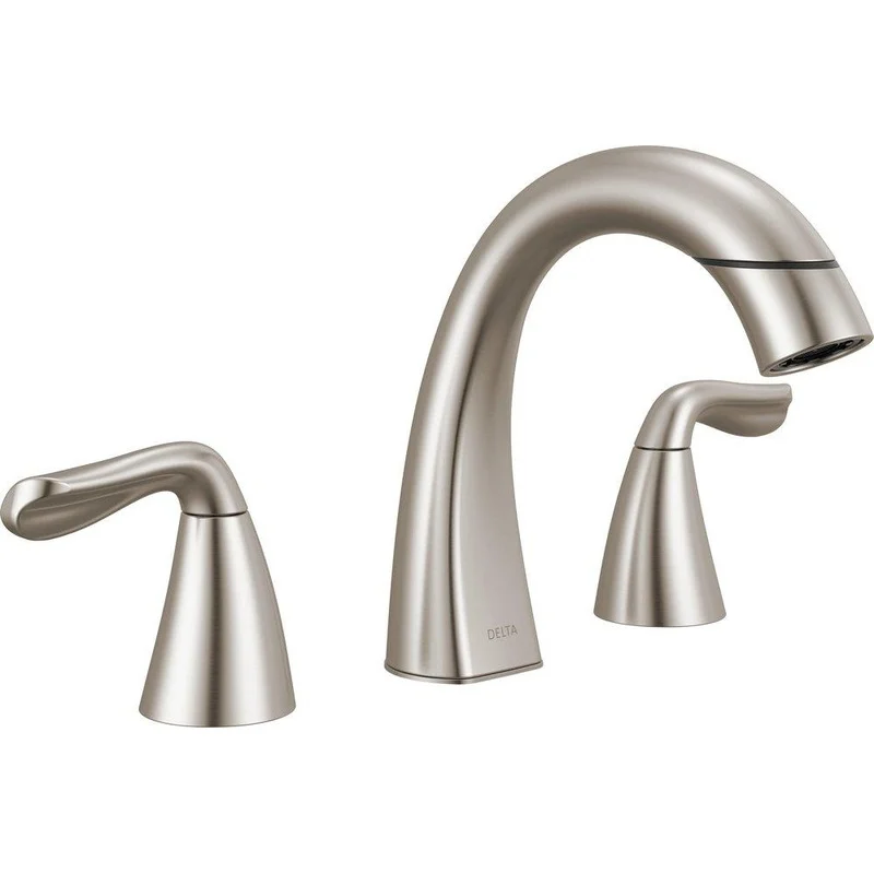 Delta Faucet Arvo Two Handle Widespread Bathroom Sink Faucet in SpotShield Brushed Nickel | Ferguson