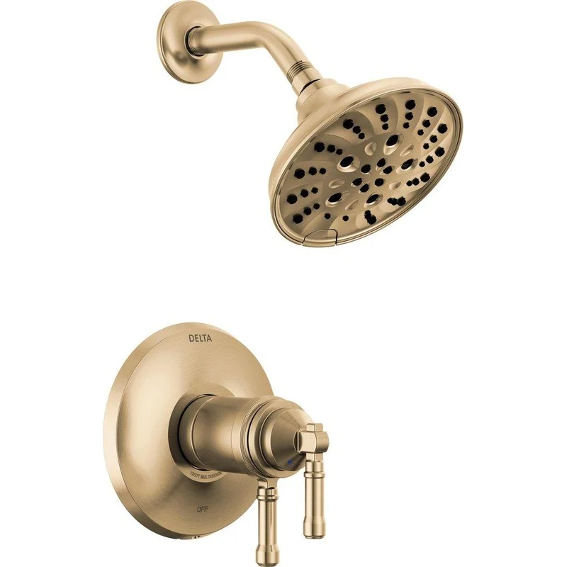 Delta Faucet Broderick Two Handle Multi Function Shower Faucet in Lumicoat Champagne Bronze (Trim Only) | Ferguson