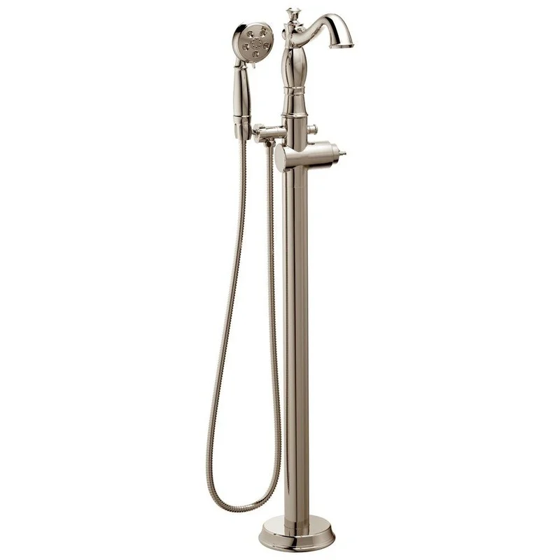 Delta Faucet Cassidy Floor Mount Filler in Brilliance Polished Nickel (Handle Sold Separately) (Trim Only) | Ferguson