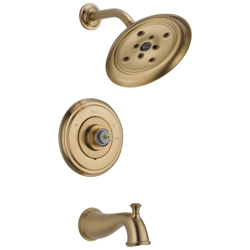 Delta Faucet Cassidy One Handle Single Function Bathtub & Shower Faucet in Brilliance Champagne Bronze (Trim Only) | Ferguson