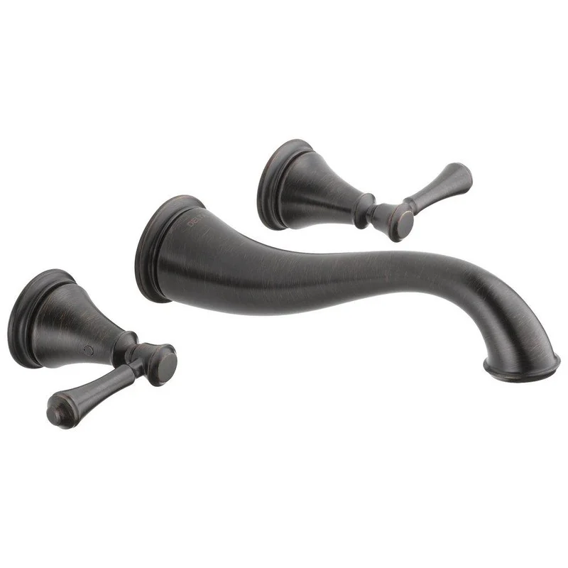 Delta Faucet Cassidy Two Handle Wall Mount Widespread Bathroom Sink Faucet in Venetian Bronze | Ferguson