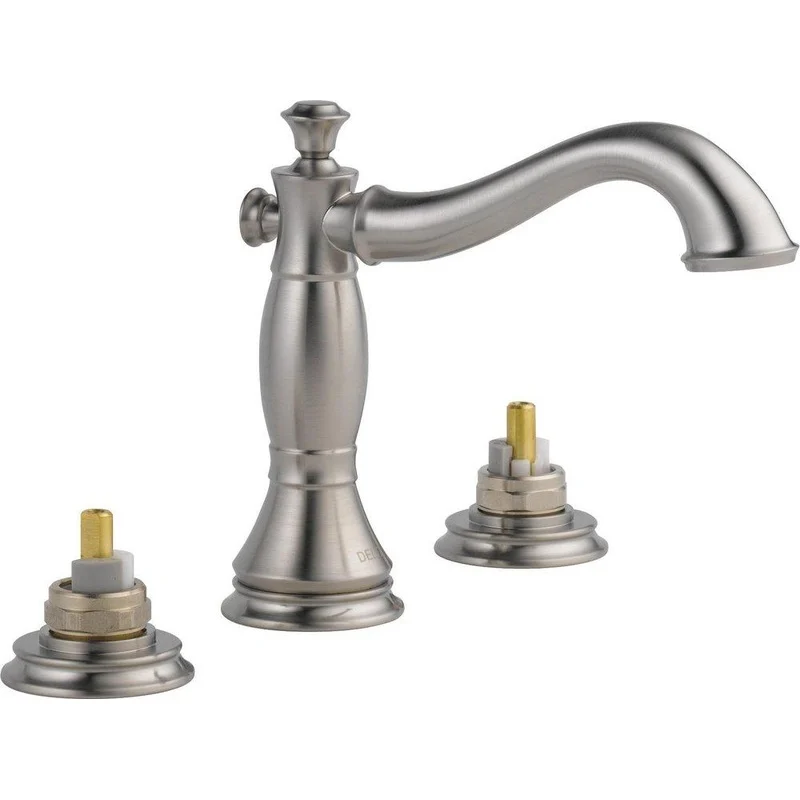Delta Faucet Cassidy Two Handle Widespread Bathroom Sink Faucet in Brilliance Stainless (Handles Sold Separately) | Ferguson