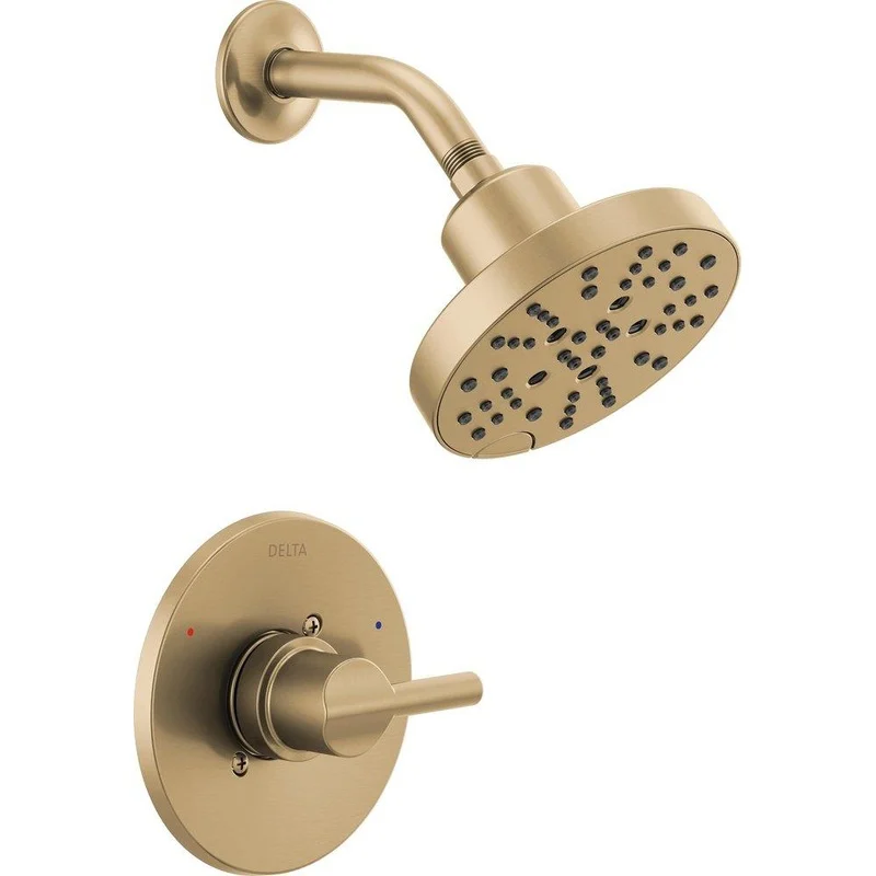 Delta Faucet Euro Single Handle Multi Function Shower Faucet in Brilliance Champagne Bronze (Trim Only) | Ferguson