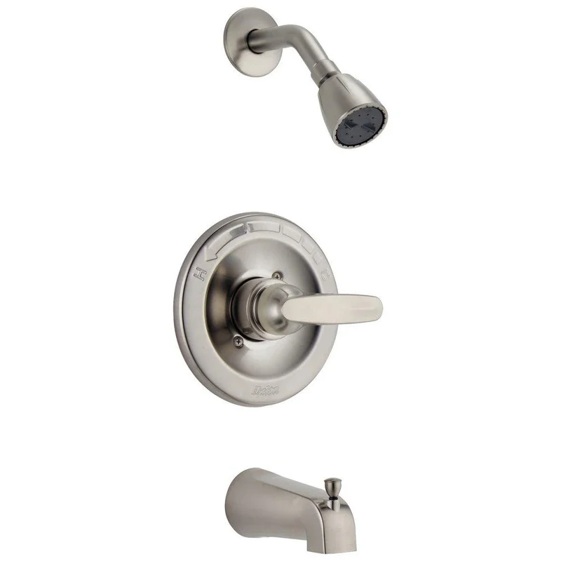 Delta Faucet Foundations One Handle Single Function Bathtub & Shower Faucet in Brilliance Stainless (Trim Only) | Ferguson