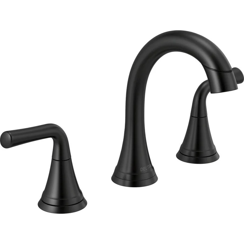 Delta Faucet Kayra Two Handle Widespread Bathroom Sink Faucet in Matte Black | Ferguson