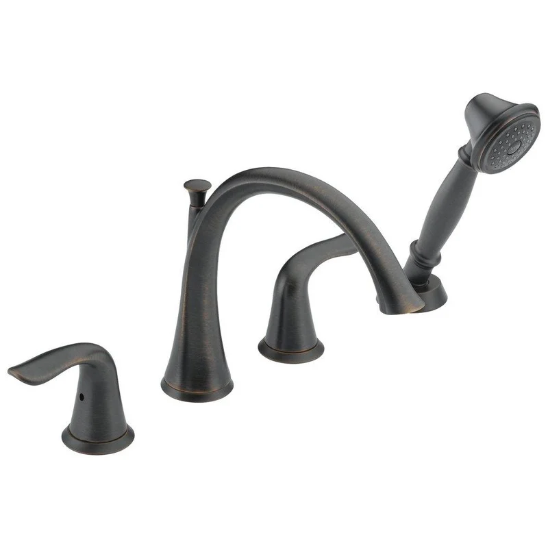 Delta Faucet Lahara Two Handle Roman Tub Faucet with Hand Shower in Venetian Bronze (Trim Only) | Ferguson