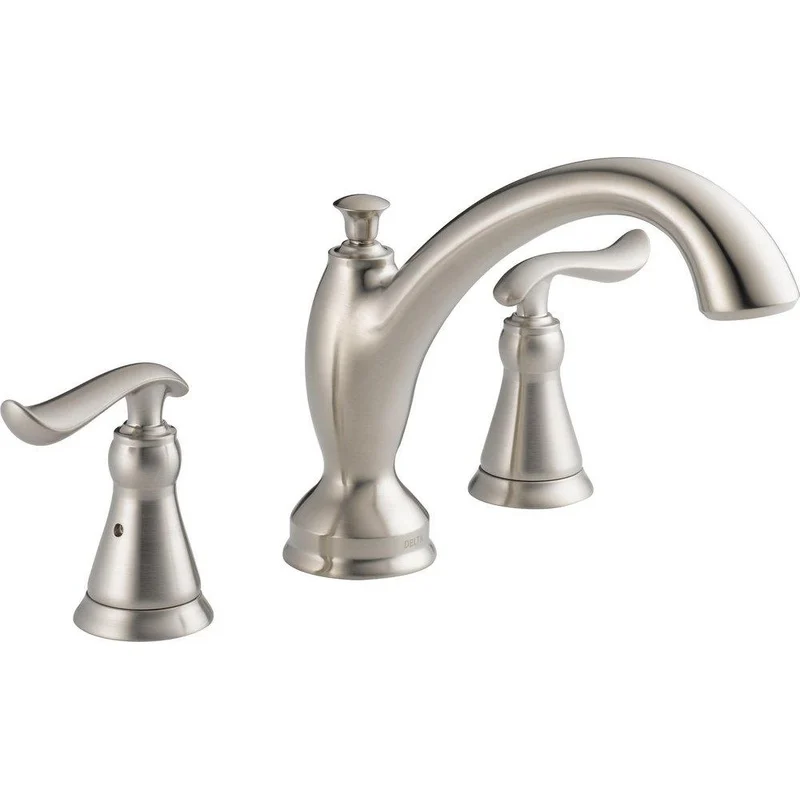 Delta Faucet Linden Two Handle Roman Tub Faucet in Brilliance Stainless (Trim Only) | Ferguson