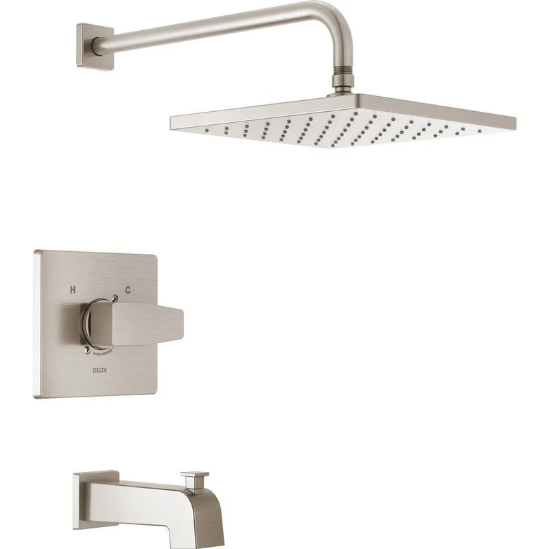 Delta Faucet Modern One Handle Single Function Bathtub & Shower Faucet in SpotShield Brushed Nickel (Trim Only) | Ferguson