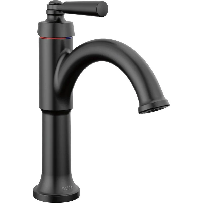 Delta Faucet Saylor Single Handle Monoblock Bathroom Sink Faucet in Matte Black | Ferguson