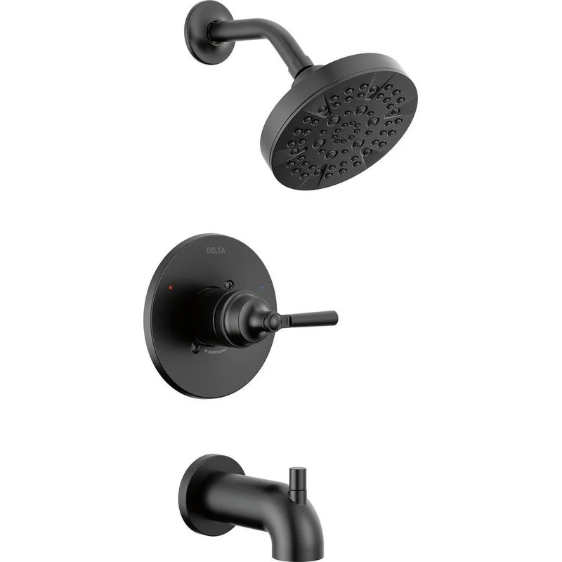 Delta Faucet Saylor Single Handle Multi Function Bathtub & Shower Faucet in Matte Black (Trim Only) | Ferguson